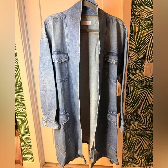 Boyish x Free People Blue Denim Joaquin Kimono Jacket Dress Small NWT - Picture 4 of 16